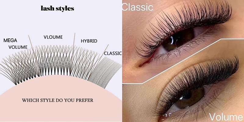 Classic lashes VS Volume lashes
